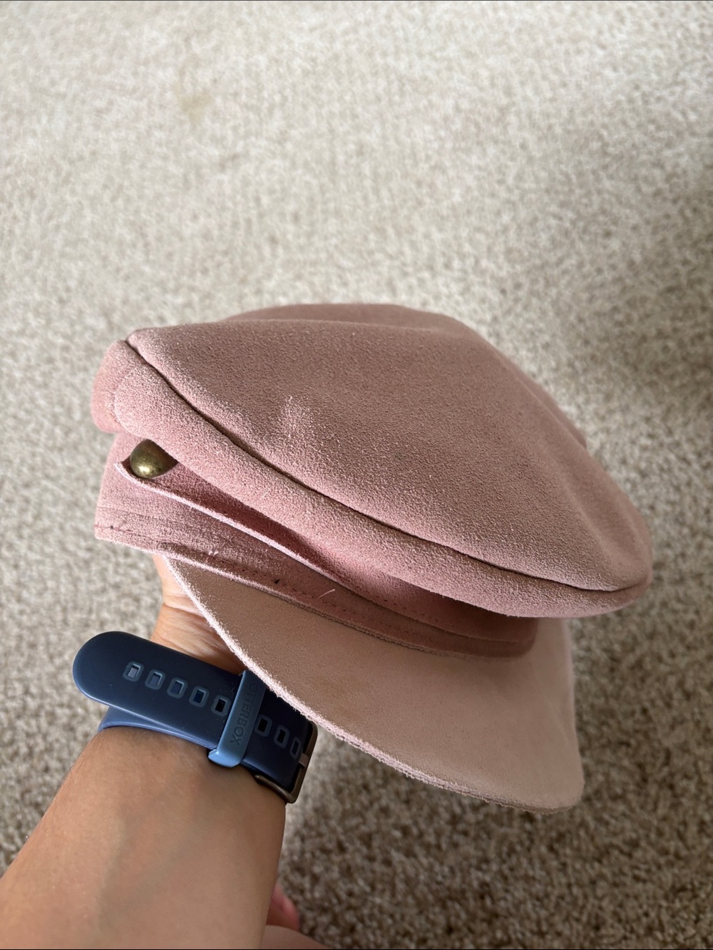 Lack Of Color Pink Suede Hat with Patterned Lining - Picture 2 of 4